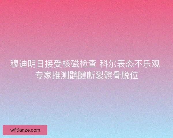 穆迪明日接受核磁检查 科尔表态不乐观 专家推测髌腱断裂髌骨脱位 穆迪明日接受核磁检查 科尔表态不乐观 专家推测髌腱断裂髌骨脱位